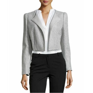 Escada Briddie Wool Eyelet Gray Blazer Size Euro 38